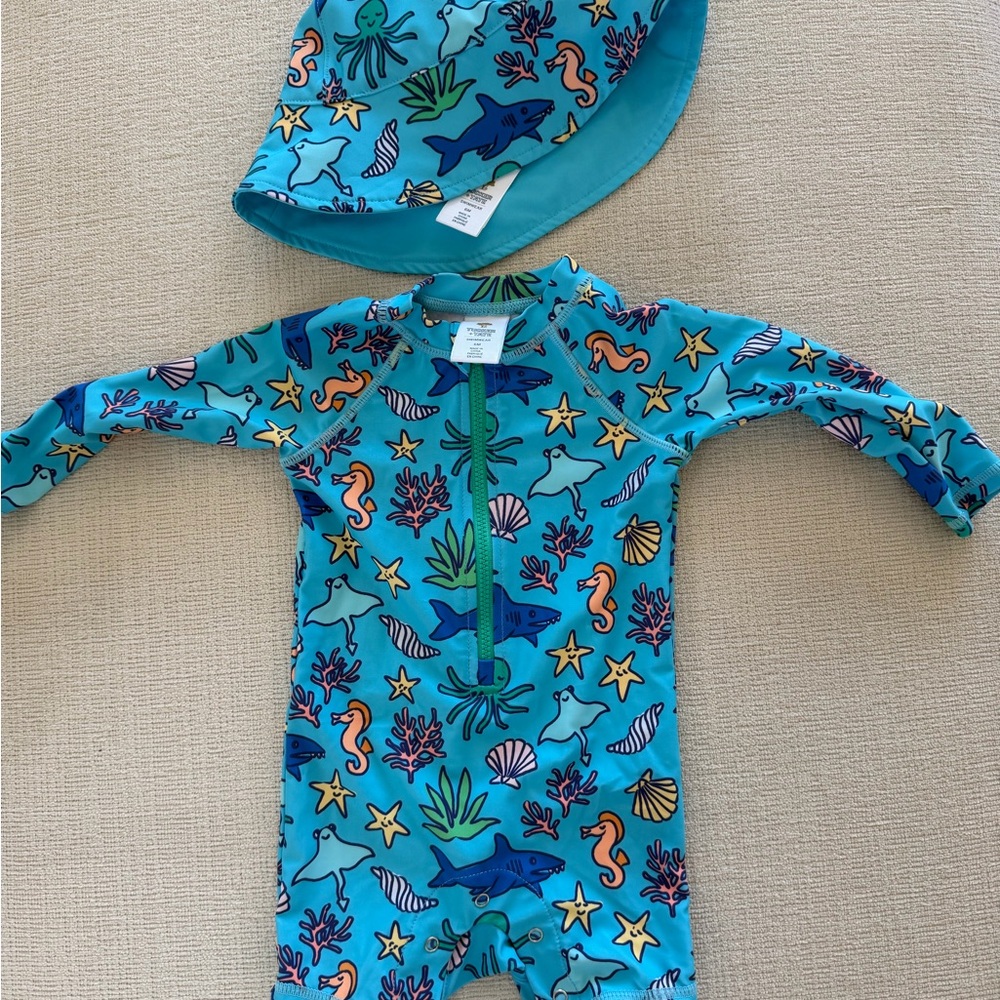 Tucker and Tate Kids Swim Set - Blue Sea Life Design